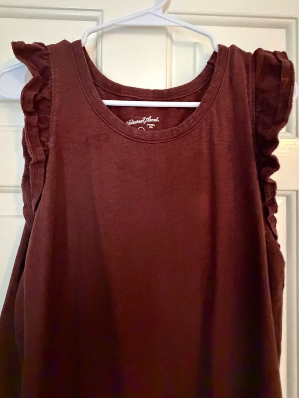Universal Thread Rust Ruffle-Trim Midi Dress - Picture 3 of 6